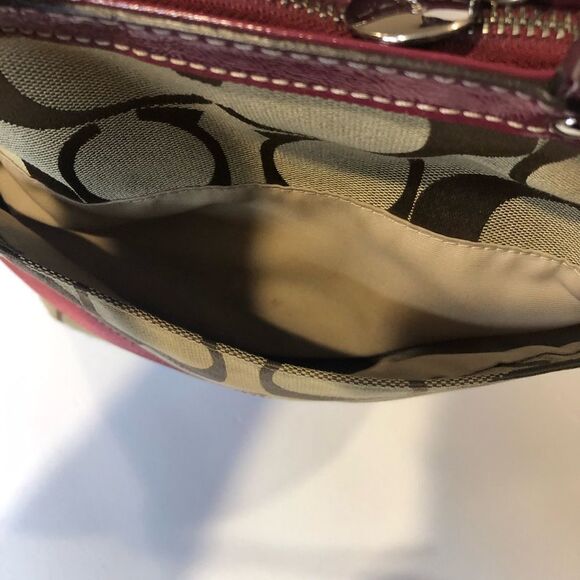 Coach maroon burgundy top zip shoulder bag - Picture 7 of 15